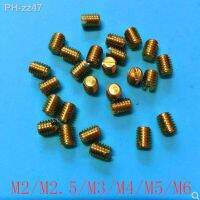 20-50Pcs DIN551 M2 M2.5 M3 M4 M5 M6 Headless Screws Grubs Tighten Bolts Brass Slotted Set Screws with Flat Point