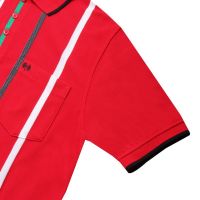 DURBAN Mens Red Stripe Polo Tee 100 COTTON