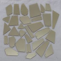 Jonquil Acrylic Mirror Sew On Rhinestones DIY Flatback Mirror Acryl Sew On Stones with Holes For Sewing