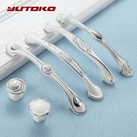 ☏۞ YUTOKO Zinc Alloy Ivory White Cabinet Handles Kitchen Cupboard Door Pulls Drawer Knobs European Fashion Furniture Handle Hardwar