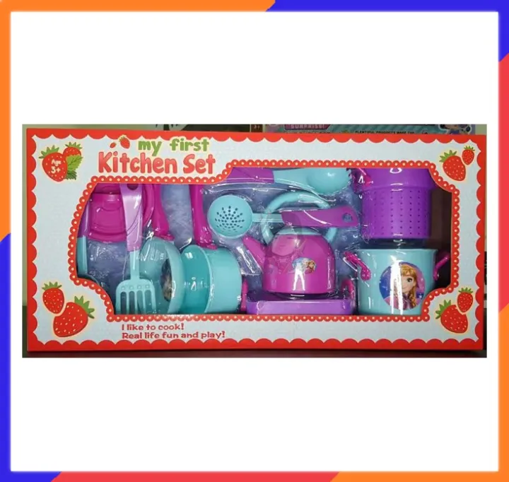 【READY STOCK】Frozen Kitchen Playset with Tea Set & Cooking Set Pretend