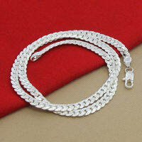 925 Silver 5.5mm Classic Flat Snake Chain Necklace For Men Women Link Chain Necklaces Charm Jewelry Gifts