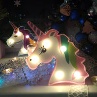 Unicorn Party Decoration 3D Unicorn Lamp LED Night Light for home decor bedroom Table LED Light Kids birthday Baby Shower Light