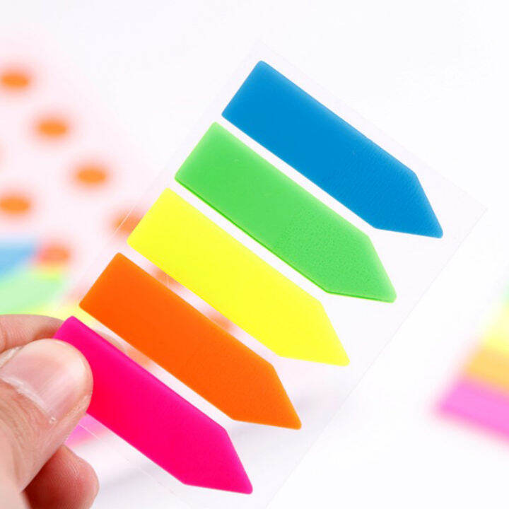 rayua-100แผ่น-arrow-shape-fluorescent-paper-self-adhesive-memo-pad-sticky-notes