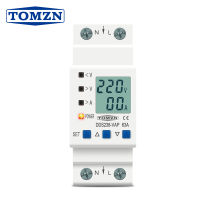 80A 63A 110V 230V Din Rail ปรับภายใต้อุปกรณ์ป้องกันแรงดันไฟฟ้า Protector Current Limit Protection โวลต์มิเตอร์ Kwh