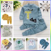 【COD】 Pajama Terno For Kids Cotton Sleepwear For Kids Boys Terno Fashion Long Sleeve Baby Pajama Set 2PcsSet