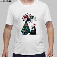 2023 NewDEC-หรือ-ATE! Dalek คริสต์มาสพิมพ์เสื้อยืดผู้ชายฤดูร้อนแขนสั้นผ้าฝ้ายลำลองเสื้อยืด Camisa Masculina ยูโรขนาด