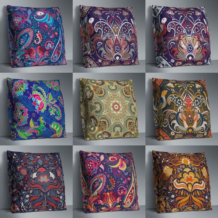 vintage-car-cushion-covers-mandala-pillowcase-colorful-floral-throw-cover-boho-decorative-pillow-cover