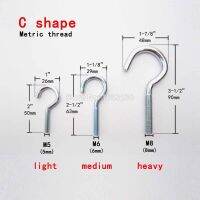 2/5/10pc Metric Thread Steel Picture Frame Plant Lamp Light Curtain Net Wire Eye Bolt Eyebolt Screw in Spiral Hanger C Cup Hook