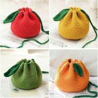 Hand woven lovely fruit shape messenger bag various colors optional orange bag fashion storage bag orange bag paper towel storag