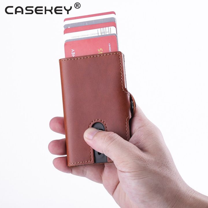 jh-genuine-leather-rfid-credit-card-holder-men-blocking-sliding-wallet-card-holder-purse-carbon-fiber-slimjack-jackster-wallet
