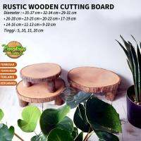 【Ready Stock】 ☊⊙☃ E05 KAYU Cutting Board Wooden Placemats Three Legs wood cupcakes stand craft stand rustic