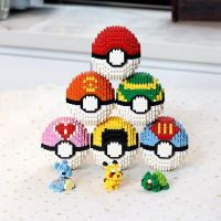 20 Styles Pokemon Ball Blocks Small Particles Mini Pikachu Toy Building Assembled Educational Toys
