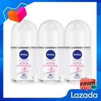 นีเวีย เอ็กซ์ตร้า ไวท์เทนนิ่ง โรลออน ขนาด 25 มล. แพ็ค 3 ขวด [NIVEA Extra Whitening Roll -on 25 ml. Pack 3 bottles.]