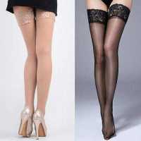 women Stockings High Apparel hot Nightclub Thigh Anti-skid Strap Silicon Floral Top Lace Sexy Stocking 39;s Women Elastic Huge