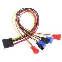 การสายอะแดปเตอร์ Diy ของพีซีพลังงานแบบ4-Pin Ide Molex ถึง6-Port พัดลมทำความเย็น2-หมุดแยก