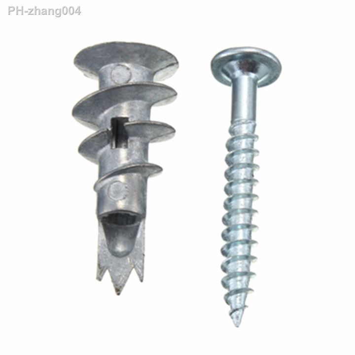 mtspace-durable-5pcs-set-zinc-alloy-plasterboard-fixings-self-drill-cavity-wall-speed-anchor-plugs-including-screws-13mmx32mm