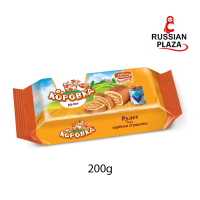 คาโรฟก้า เค้กโรล รสนมข้นคาราเมล ขนาด 200 กรัม /  Рулет РотФронт Коровка бисквитный с вареной сгущенкой 200г สินค้านำเข้าจากรัสเซีย