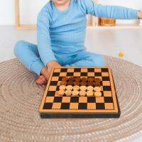 เกมหมากรุกไม้ชุดหัตถกรรมอุปกรณ์ตกแต่ง Chessmen Early Education ของเล่น-qeangshe