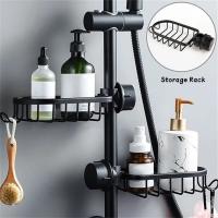 Space Aluminum Sink Drain Rack Faucet Sponge Storage Shower Soap Holder Bathroom Organization Shower Shelves Bathroom Accessorie