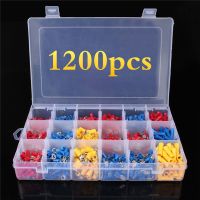 ✇☜✆ 1200Pcs Assorted Crimp Terminals Set Kits Insulated Electrical Wiring Connectors Insulated Cord Pin End Terminal Kit Connector