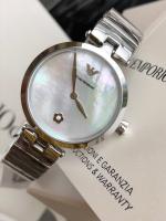 นาฬิกาข้อมือผู้หญิง ARMANI Mother of Pearl Dial Silver Tone Bracelet Ladies Watch AR11235