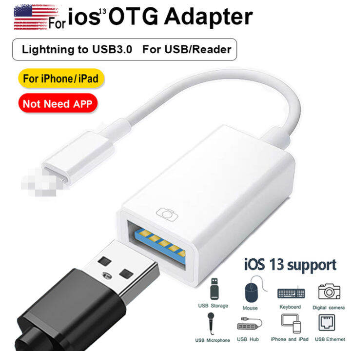 Bộ chuyển đổi USB OTG cho iPhone iPad ios13, bộ chuyển đổi Lightning sang  USB ,