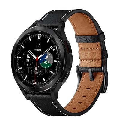 [ขายดี] สายนาฬิกาหนังแท้คุณภาพสูงสำหรับ Samsung Galaxy Watch 4 40/44มม. และสายรัดข้อมืออะไหล่42/46มม. แบบคลาสสิก