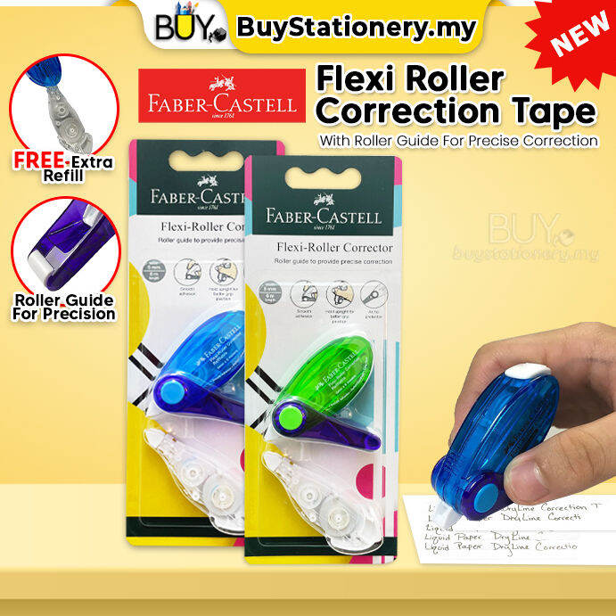 Faber Castell Flexi Roller Correction Tape + Refill 5mm x 6m (169202