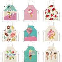 Ice Cream Women Kitchen Apron Waterproof Barber Cooking Waiter Oil-proof Aprons Cotton Linen Antifouling Chef Cook Kids Bibs Aprons