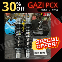 โช๊คGAZI SUPREME RX (Aerox / PCX / Nmax ) ความยาว300mm. 320mm.แท้100% ปรับรีบราว ปรับสปริงได้ มีอุปกรณ์ให้ในกล่อง โช้คแก๊สซี่ โช๊คGazi