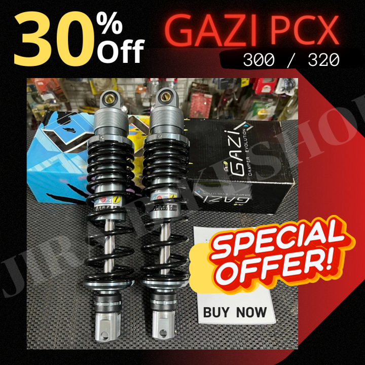 โช๊คgazi-supreme-rx-aerox-pcx-nmax-ความยาว300mm-320mm-แท้100-ปรับรีบราว-ปรับสปริงได้-มีอุปกรณ์ให้ในกล่อง-โช้คแก๊สซี่-โช๊คgazi