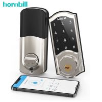 Hornbill กุญแจประตูอิเล็กทรอนิกส์ Deadbolt แบบดิจิทัลปุ่มกดรหัสผ่านบลูทูธสำหรับบ้าน TT