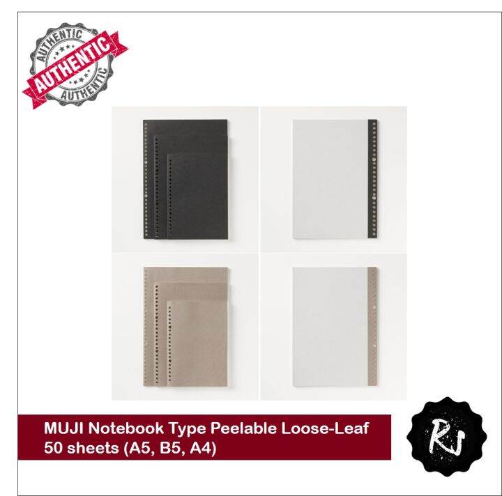 Muji Notebook Type Peelable LooseLeaf, 50 sheets (A5, B5, A4) Lazada PH