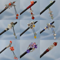 【CW】New Vintage Sandalwood Flower hair Sticks,Ethnic tassel clothing accessories, simple alloy pendant for womens Jewelry NEW