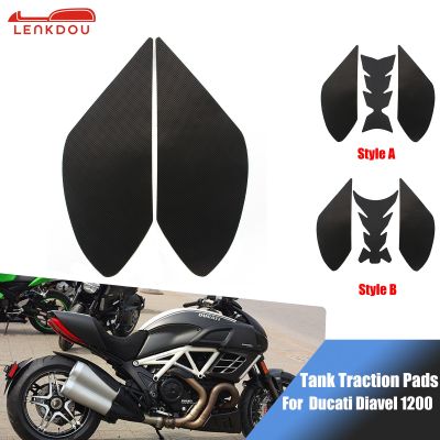 ♙✱☈ Fuel Tank Traction Pad For Ducati Diavel 1200 12-16 Motorcycle Accessories Side Decal Gas Knee Grip Protector Anti Slip Sticker