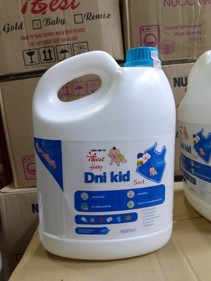 Combo 2 can nước giặt xả dni-kid trẻ em 3600ml chai-là mềm vải-diệt khuẩn - ảnh sản phẩm 6