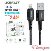 ACEFAST รุ่น C4-02 สายชาร์จ ไอโฟน ชาร์จเร็ว 2.4A Max ยาว 1.8เมตร Charging Data Cable C4-02 USB-A to Lightning