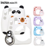 Protective Soft Silicone Cover Case Bag with Close-up Selfie Lens Accessories For Fujifilm Instax Mini 11 Instant Film Camera