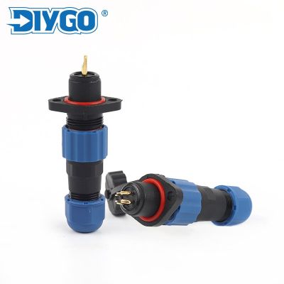 SP13 IP68 1-7 Pin Waterproof Connector Flange Aviation Male Female Plug Socket For Outdoor Electrical Cable Connection DIY GO Power Points  Switches S