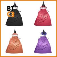 BTC3 สีบริสุทธิ์ เสื้อคลุมแม่มดฮาโลวีน หมวกแม่มดลูกไม้ คอสเพลย์ฮาโลวีน ชุดคอสเพลย์ฮาโลวีน ของใหม่ แฟนซี ชุดเวทีฮาโลวีน ผู้ใหญ่และผู้ใหญ่