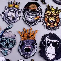 Orangutan/Punk Patch เหล็กบนแพทช์สำหรับเสื้อผ้า Skull/รถจักรยานยนต์ Patch ทหาร/ปักแพทช์สำหรับเสื้อผ้าสติกเกอร์ลาย-x7d