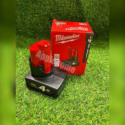 MILWAUKEE เเบตเตอรี่ รุ่น M12B4 12โวลต์ 4 เเอมป์อาว สมรรถนะสูงทนต่อทุกสภาพอากาศ กำลังไม่ตกแม้สภาพการใช้งานสุดทรหด จัดส่ง KERRY