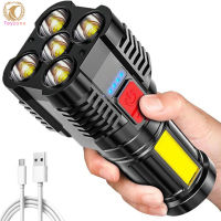 Fast Delivery 5LED Flashlight Super Bright 500 Lumens 4 Modes IPX4 Waterproof Rechargeable Led Flashlight For Outdoor Camping