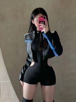 【HOT】♦□ New Cut Out Irregular Bodysuit Bodycon Y2k Clothing