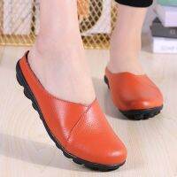 Summer Low Heels Woman Tennis Shoes 2021 Slip-On Light Weight Flat Soft Shoes Slip-On Genuine Leather Women Footwear Candy Color