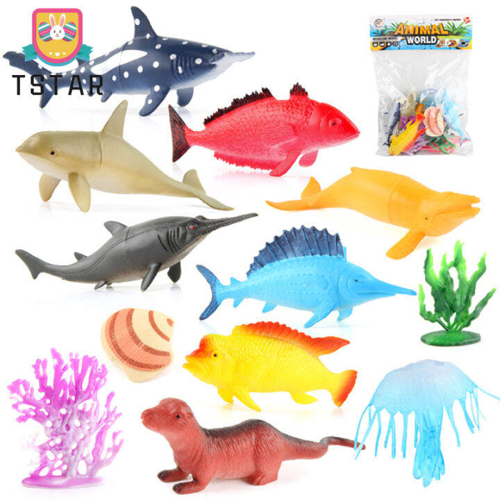 12ชิ้น-ถุงจำลอง-seabed-ocean-สัตว์รุ่นแมงกะพรุน-scallop-whale-shark-sailfish-เครื่องประดับ-model-cod