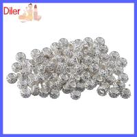 DILER 100Pcs 12mm ครับ ลูกปัดสไตล์ยุโรป สีขาวขาว รูใหญ่5มม. กำไลข้อมือสร้อยข้อมือ พลอยเทียมเทียม การทำเครื่องประดับ