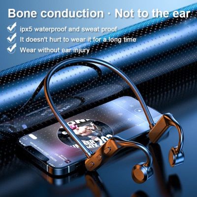 Real Bone Conduction Headphones Bluetooth 5.0 Wireless Earphones Sports Headset With Microphone For Workouts Running Driving