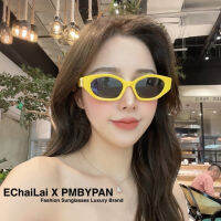 รุ่นDro286 New OW-Cat Eye ปั้มโลโก้ แว่นตากันแดดลุคเกาหลี (สินค้าพร้อมส่งในไทย) Echailai.x.Pmbypan